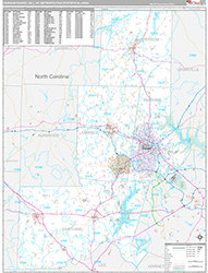 Durham-Chapel Hill Metro Area Wall Map Premium Style 2026